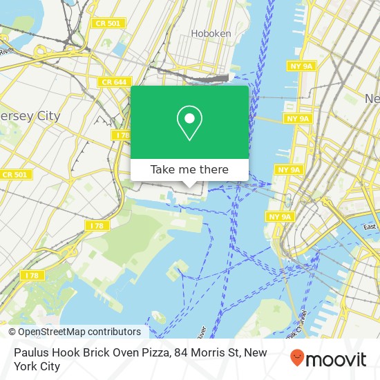 Mapa de Paulus Hook Brick Oven Pizza, 84 Morris St