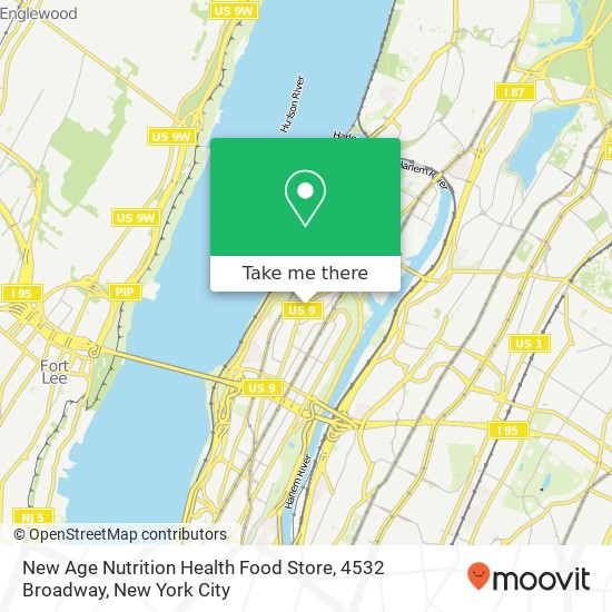 Mapa de New Age Nutrition Health Food Store, 4532 Broadway