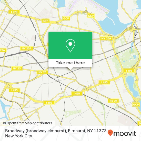 Mapa de Broadway (broadway elmhurst), Elmhurst, NY 11373