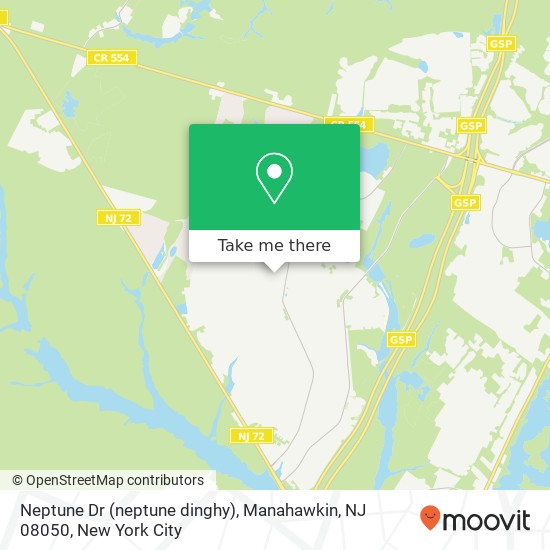 Mapa de Neptune Dr (neptune dinghy), Manahawkin, NJ 08050