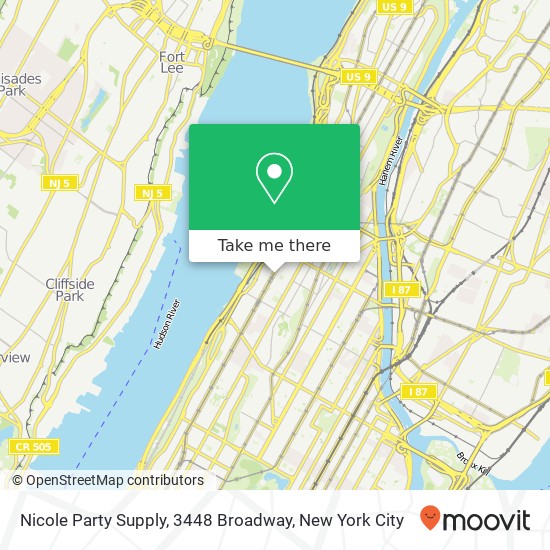 Mapa de Nicole Party Supply, 3448 Broadway