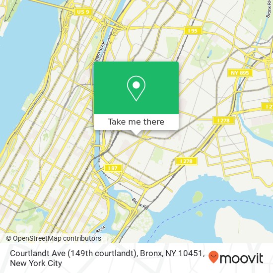 Mapa de Courtlandt Ave (149th courtlandt), Bronx, NY 10451