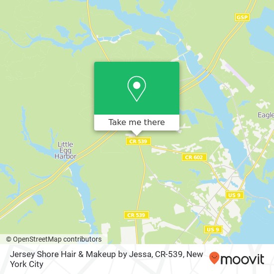 Mapa de Jersey Shore Hair & Makeup by Jessa, CR-539