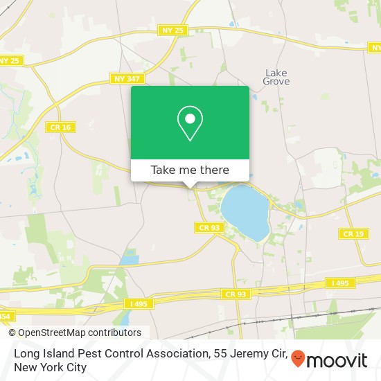 Mapa de Long Island Pest Control Association, 55 Jeremy Cir