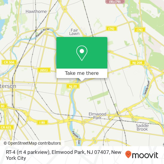 Mapa de RT-4 (rt 4 parkview), Elmwood Park, NJ 07407
