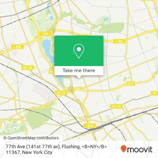 77th Ave (141st 77th av), Flushing, <B>NY< / B> 11367 map