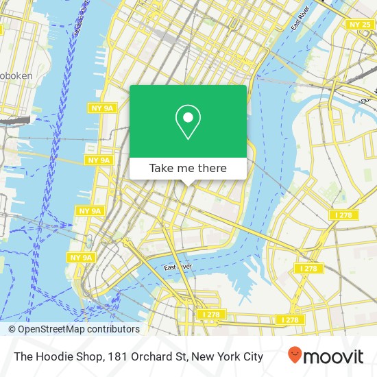 The Hoodie Shop, 181 Orchard St map