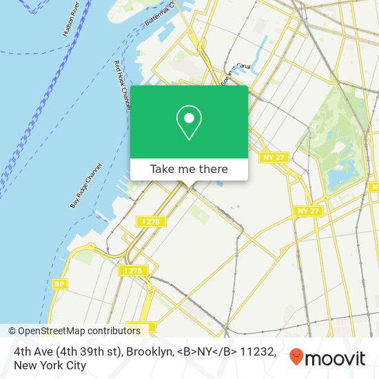 4th Ave (4th 39th st), Brooklyn, <B>NY< / B> 11232 map