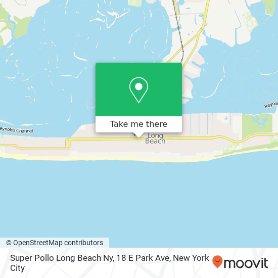 Mapa de Super Pollo Long Beach Ny, 18 E Park Ave