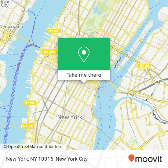 Mapa de New York, NY 10016