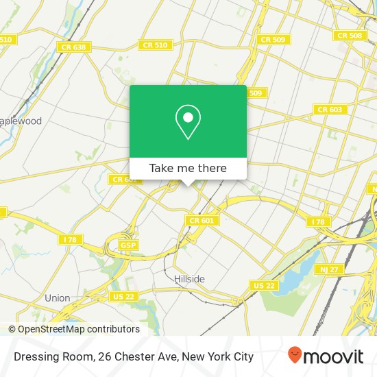 Mapa de Dressing Room, 26 Chester Ave