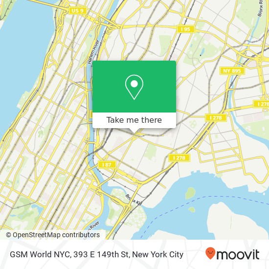 GSM World NYC, 393 E 149th St map