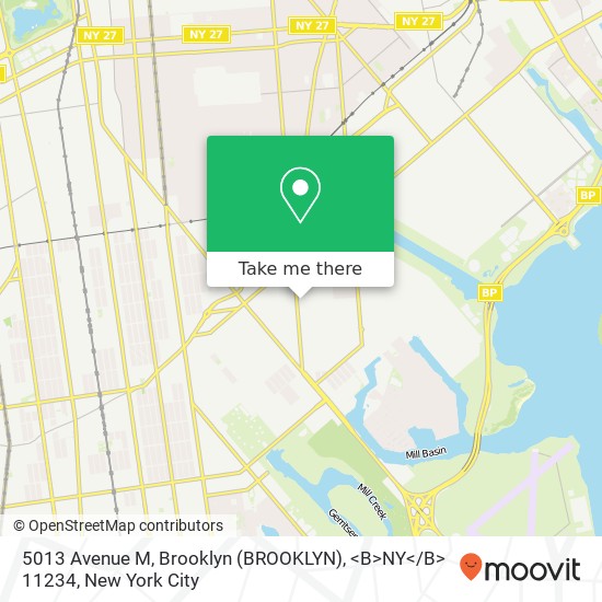 Mapa de 5013 Avenue M, Brooklyn (BROOKLYN), <B>NY< / B> 11234