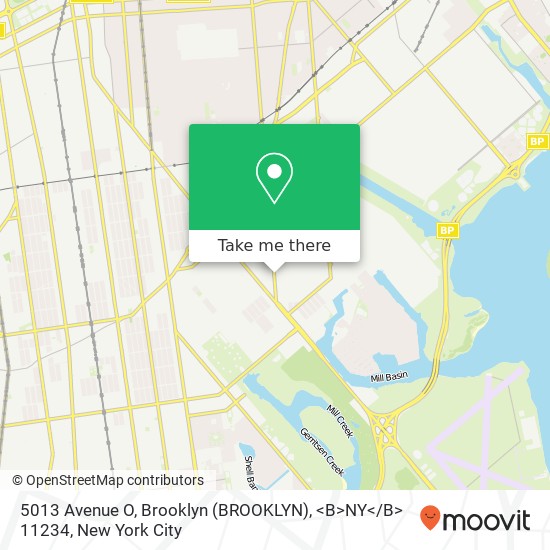 Mapa de 5013 Avenue O, Brooklyn (BROOKLYN), <B>NY< / B> 11234