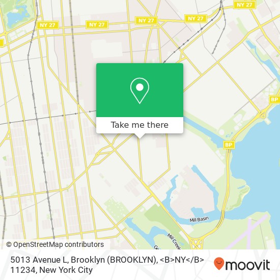 Mapa de 5013 Avenue L, Brooklyn (BROOKLYN), <B>NY< / B> 11234