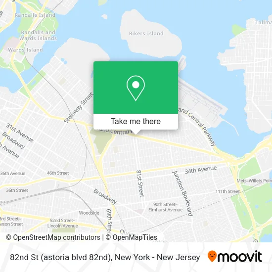 82nd St (astoria blvd 82nd) map