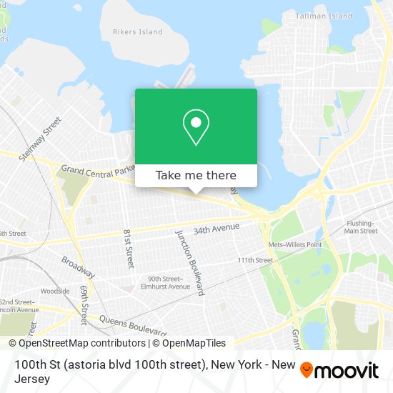 Mapa de 100th St (astoria blvd 100th street)