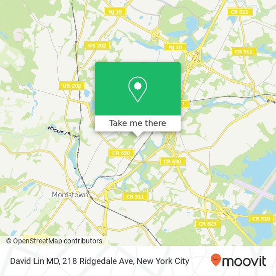Mapa de David Lin MD, 218 Ridgedale Ave