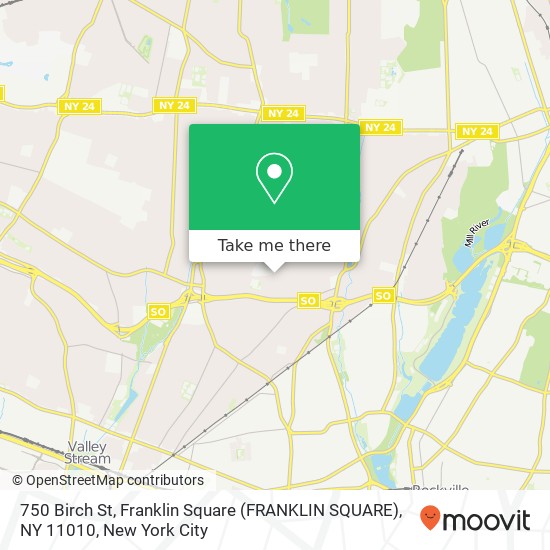 750 Birch St, Franklin Square (FRANKLIN SQUARE), NY 11010 map