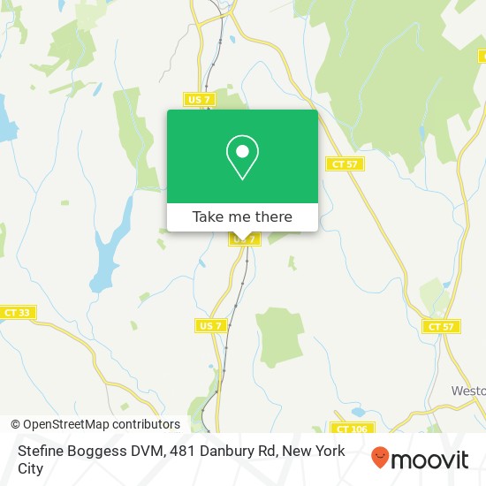 Mapa de Stefine Boggess DVM, 481 Danbury Rd