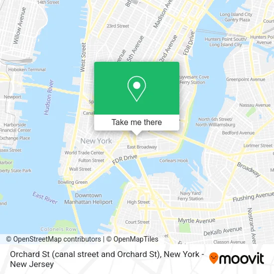 Orchard St (canal street and Orchard St) map