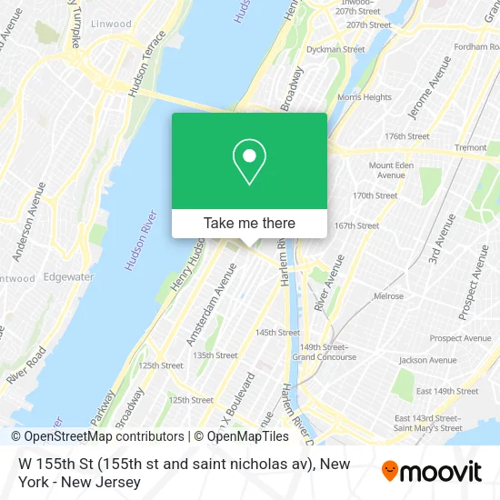 W 155th St (155th st and saint nicholas av) map