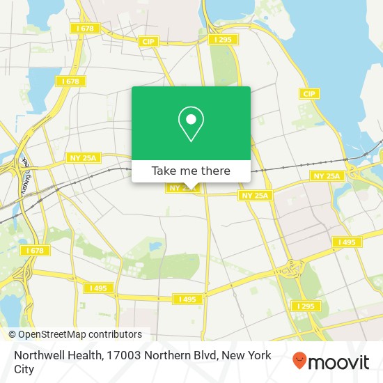 Mapa de Northwell Health, 17003 Northern Blvd
