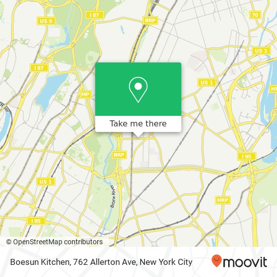 Mapa de Boesun Kitchen, 762 Allerton Ave