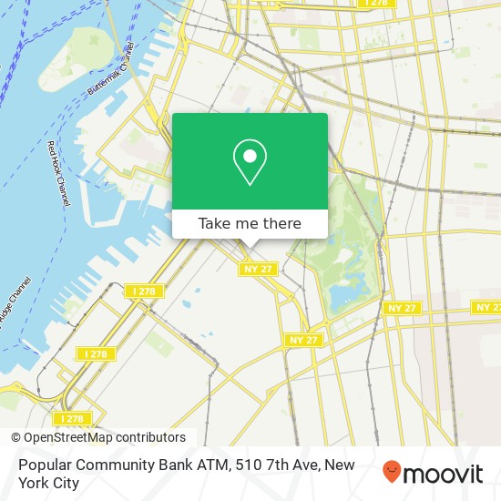 Mapa de Popular Community Bank ATM, 510 7th Ave