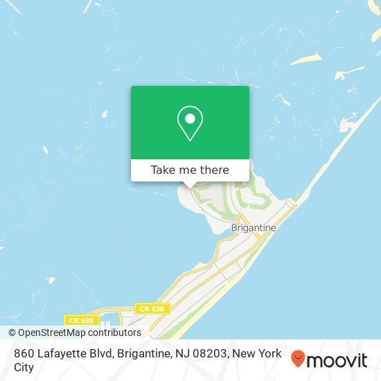 Mapa de 860 Lafayette Blvd, Brigantine, NJ 08203