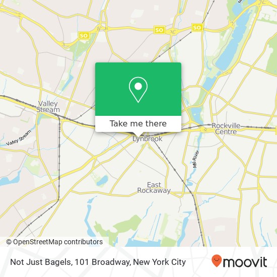 Mapa de Not Just Bagels, 101 Broadway