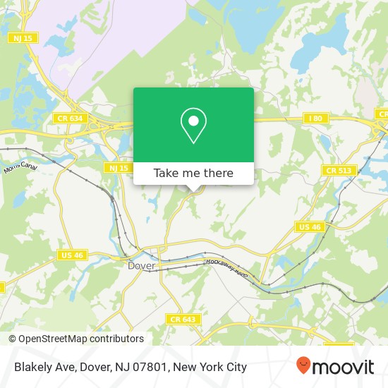 Mapa de Blakely Ave, Dover, NJ 07801