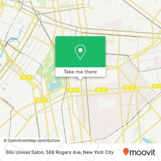 Mapa de Bibi Unisex Salon, 588 Rogers Ave