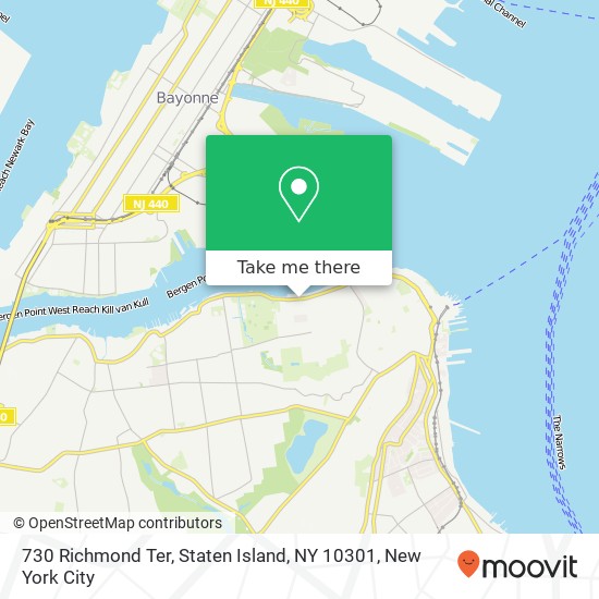 Mapa de 730 Richmond Ter, Staten Island, NY 10301