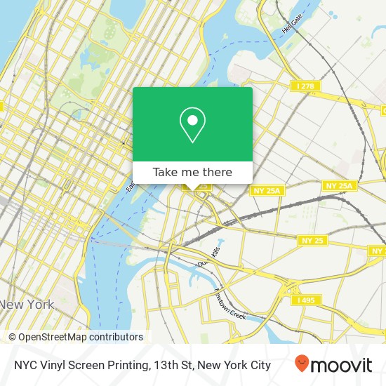 Mapa de NYC Vinyl Screen Printing, 13th St