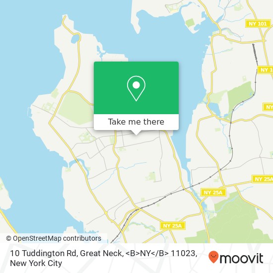 Mapa de 10 Tuddington Rd, Great Neck, <B>NY< / B> 11023