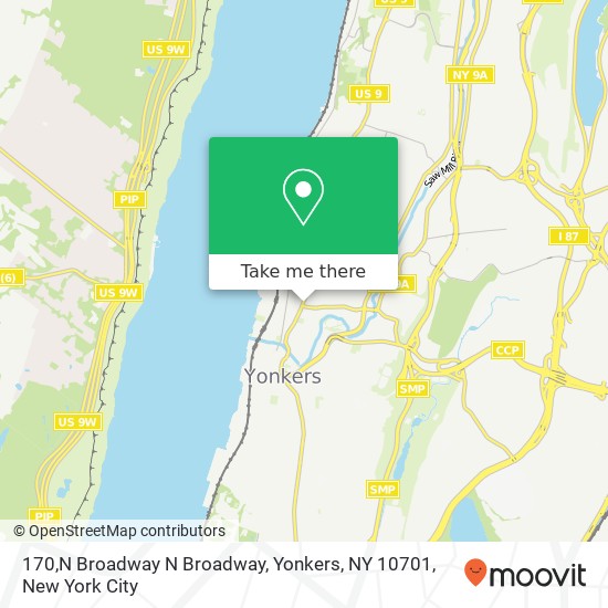 Mapa de 170,N Broadway N Broadway, Yonkers, NY 10701