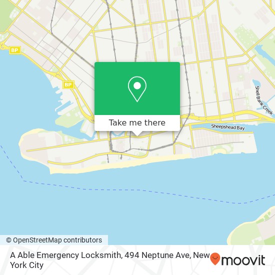 Mapa de A Able Emergency Locksmith, 494 Neptune Ave