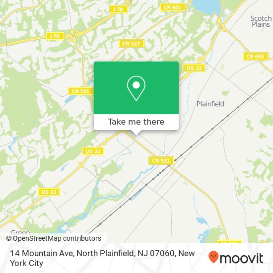 Mapa de 14 Mountain Ave, North Plainfield, NJ 07060
