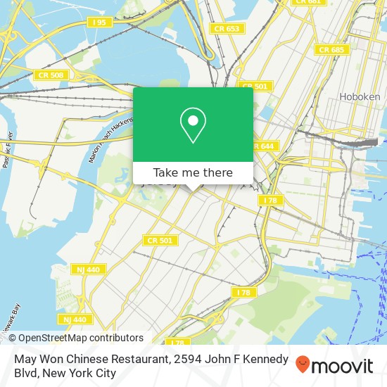 Mapa de May Won Chinese Restaurant, 2594 John F Kennedy Blvd