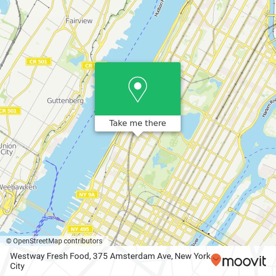 Mapa de Westway Fresh Food, 375 Amsterdam Ave