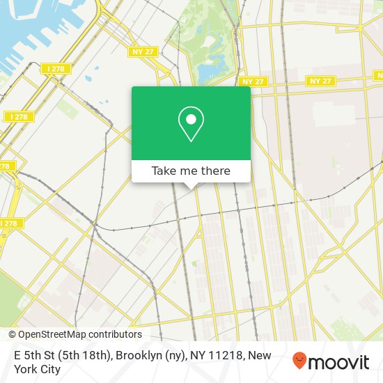 E 5th St (5th 18th), Brooklyn (ny), NY 11218 map