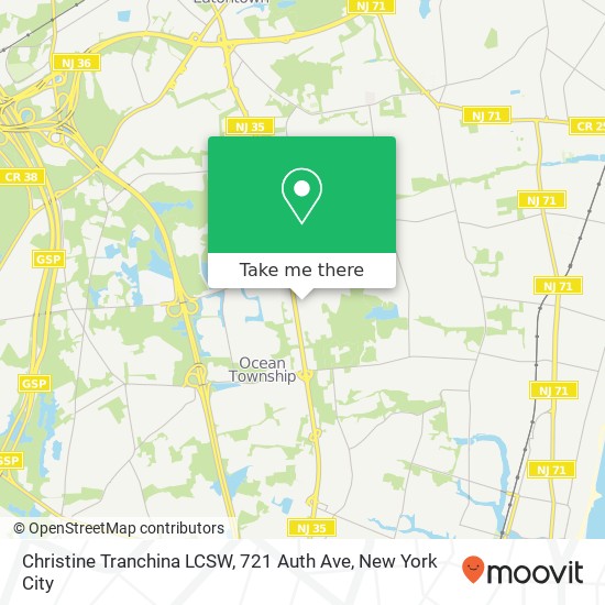 Mapa de Christine Tranchina LCSW, 721 Auth Ave