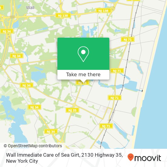 Wall Immediate Care of Sea Girt, 2130 Highway 35 map