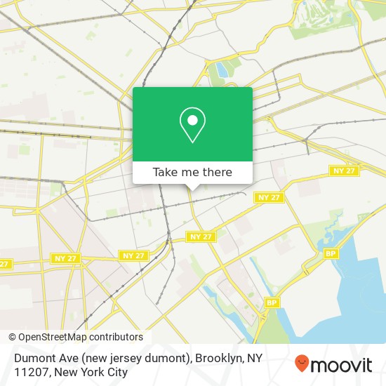 Mapa de Dumont Ave (new jersey dumont), Brooklyn, NY 11207