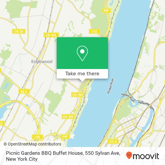 Mapa de Picnic Gardens BBQ Buffet House, 550 Sylvan Ave