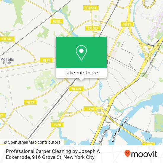 Professional Carpet Cleaning by Joseph A Eckenrode, 916 Grove St map