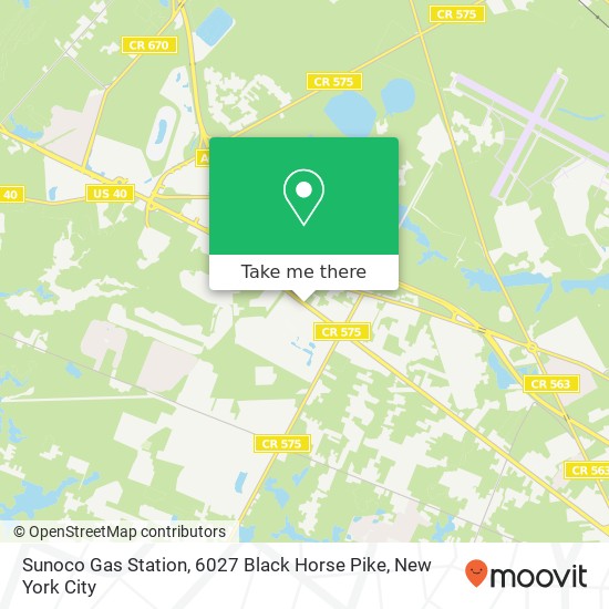 Mapa de Sunoco Gas Station, 6027 Black Horse Pike