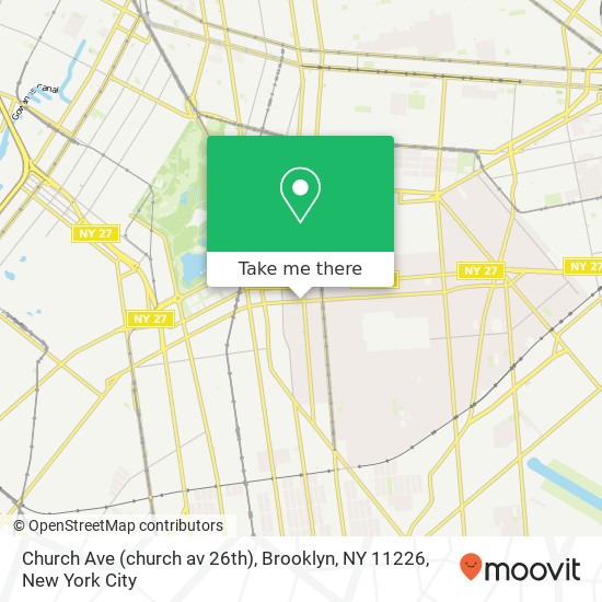 Mapa de Church Ave (church av 26th), Brooklyn, NY 11226