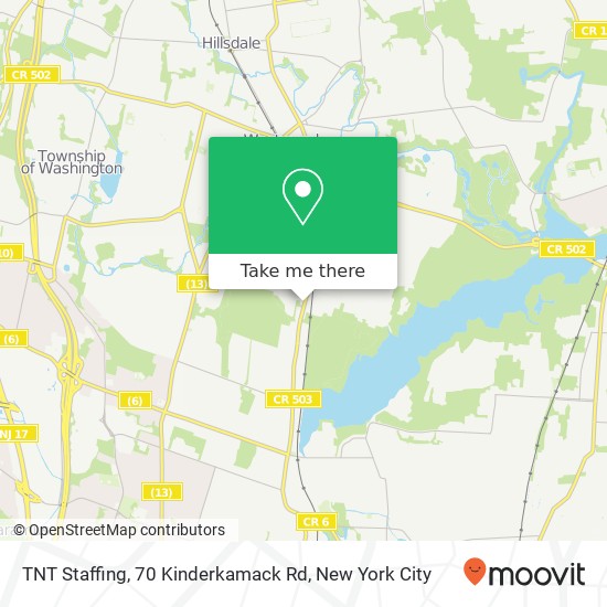Mapa de TNT Staffing, 70 Kinderkamack Rd